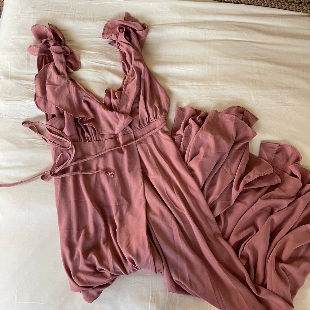 Beauty Secret Ruffle Tie Maxi Dress